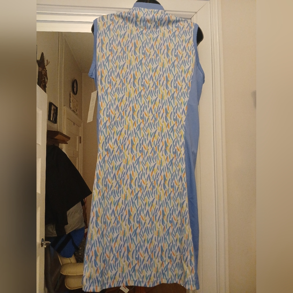Bermunda Sands Dress Athleisure Golf Sz. M Sleeveless 1/4 Zip Amity Periwinkle - Picture 2 of 9
